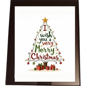 Merry Christmas In A Glass Front Frame 8x10
